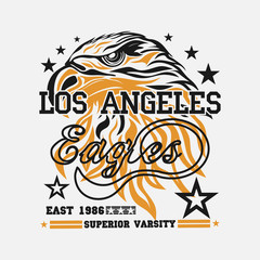 eagle head logo for t-shirt, sport wear typography
