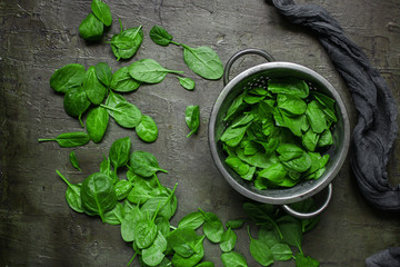 spinach (fresh and juicy green grass). Preparation for a freezing - preparation. Top .. Food...