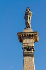 Estátua de Tiradentes, na Praça Tiradentes, centro de Ouro Preto., Brasil