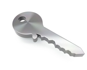 3d brushed metal key icon