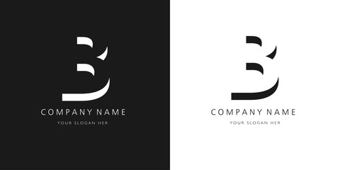 b logo letter design	