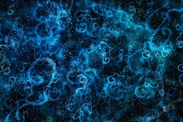 Artistic Unique Steams of Energy In Deep Space Energy Field Background