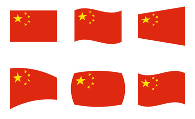 China flag vector illustration, official colors of the Peoples Republic of China flag