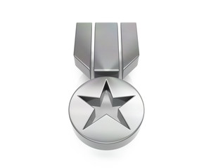 3d brushed metal medal icon