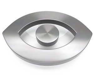 3d brushed metal eye icon