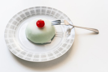 cassata siciliana on white background