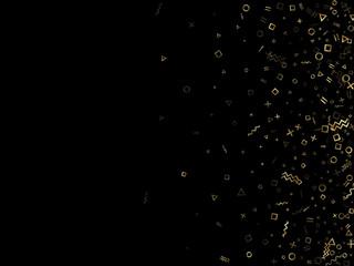 Obraz premium Memphis style geometric confetti vector background of triangle circle square shapes, chevron wavy lines.