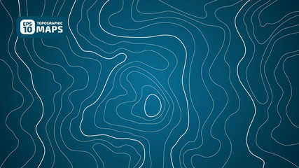 The stylized height of the topographic contour in lines and contours. The concept of a conditional geography scheme and the terrain path. Vector illustration