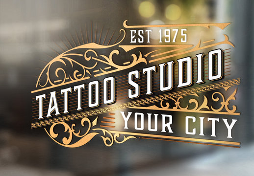 Vintage Tattoo Studio Logo Layout