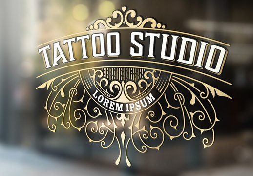 Vintage Tattoo Studio Logo Layout