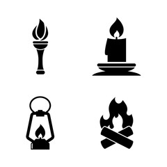 Fire Light Source. Simple Related Vector Icons