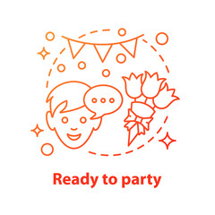 Ready to party concept icon