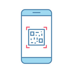 QR code scanning smartphone app color icon