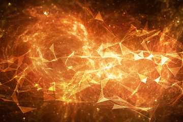 Artistic Abstract Smooth Geometric Shape On A Colorful Dramatic Background