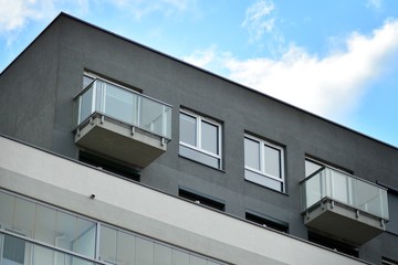 Abstract fragment of contemporary architecture. Residential modern building