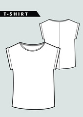 Trendy women t shirt,cad design in vector. - 243548751