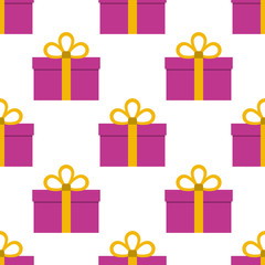 Seamless pattern with gift boxes
