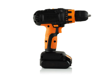 cordless drill on white background