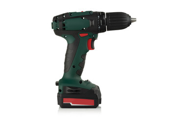 cordless drill on white background
