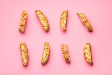 Sweet cantuccini biscuits. Italian biscotti.