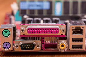 Fototapeta na wymiar motherboard closeup
