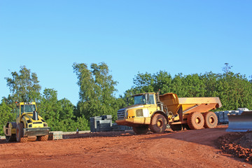 Obraz premium Dump truck on a construction site