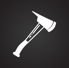 Fire axe icon on black background for graphic and web design, Modern simple vector sign. Internet concept. Trendy symbol for website design web button or mobile