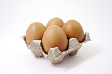 Brown Egg Isolated on White Background