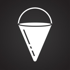 Safety fire bucket icon on black background for graphic and web design, Modern simple vector sign. Internet concept. Trendy symbol for website design web button or mobile