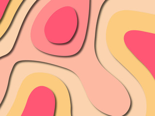 Abstract paper cut background. Multi layers 3D color texture background.
