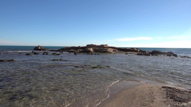 The coast in Ampolla de Mar on the darned coast
