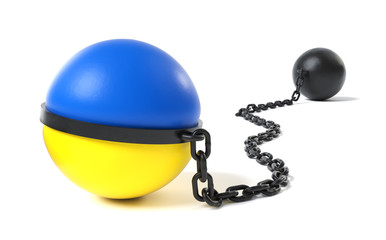 Ukraine tied to a Ball and Chain