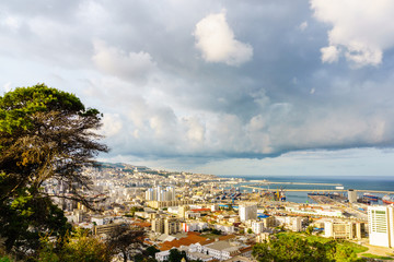 Algiers city sea port view.