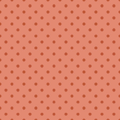 Seamless pattern with polka dot Trendy coral color Vector illustration