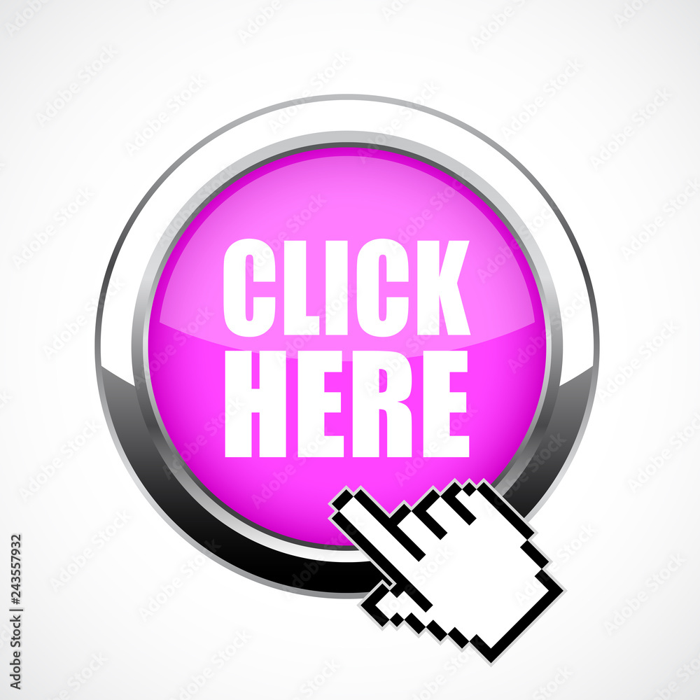 Canvas Prints pink metal button click here