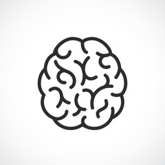 Brain line vector icon