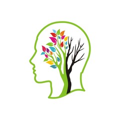 Профиль человека и силуэт дерева © Abundzu