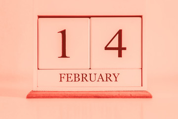 Retro Uhr mit Datum für Valentinstag 14. Februar