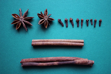 Cinnamon sticks and star anise