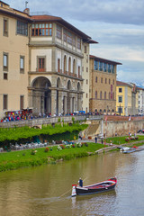 Beautiful city panorama of Florence, with the Arno