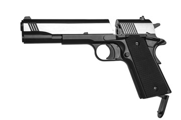 pneumatic pistol isolated on white
