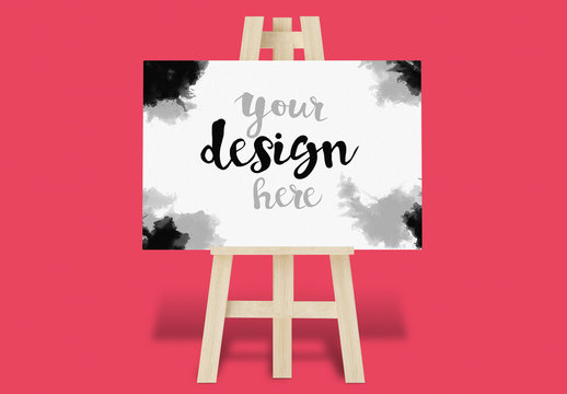 Easel and Canvas Mockup