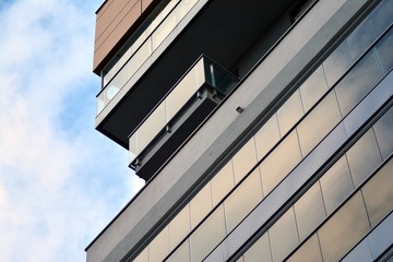 Abstract fragment of contemporary architecture. Residential modern building