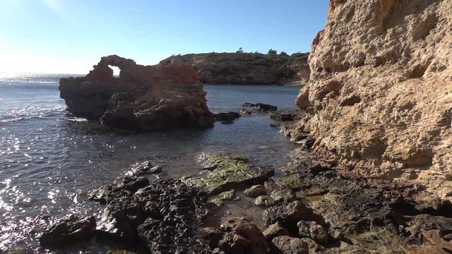 The coast in Ampolla de Mar on the darned coast