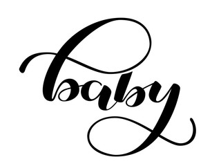 Baby lettering. Romantic word for postcard, poster or clothes. Vector illustration
