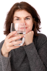 Woman with a glass of water