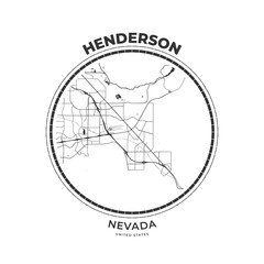 T-shirt map badge of Henderson, Nevada