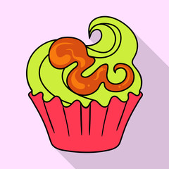 Vector illustration of confectionery and culinary sign. Collection of confectionery and colorful stock symbol for web.