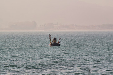 fisherman in the sea