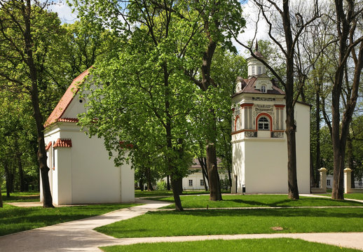 Chapel and Eastern turret of Radziwill palace complex in Biala Podlaska. Poland